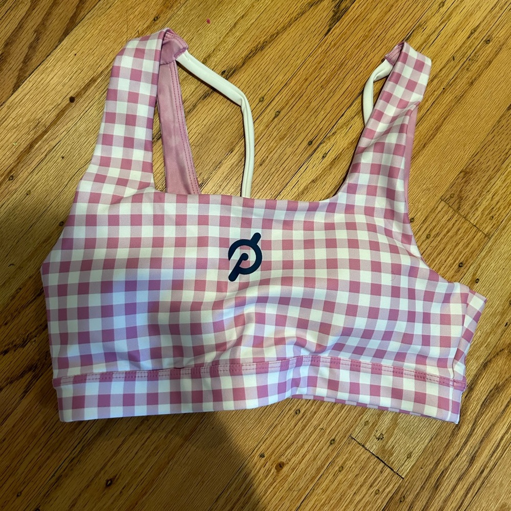 BNWT peloton gingham sports bra size small.